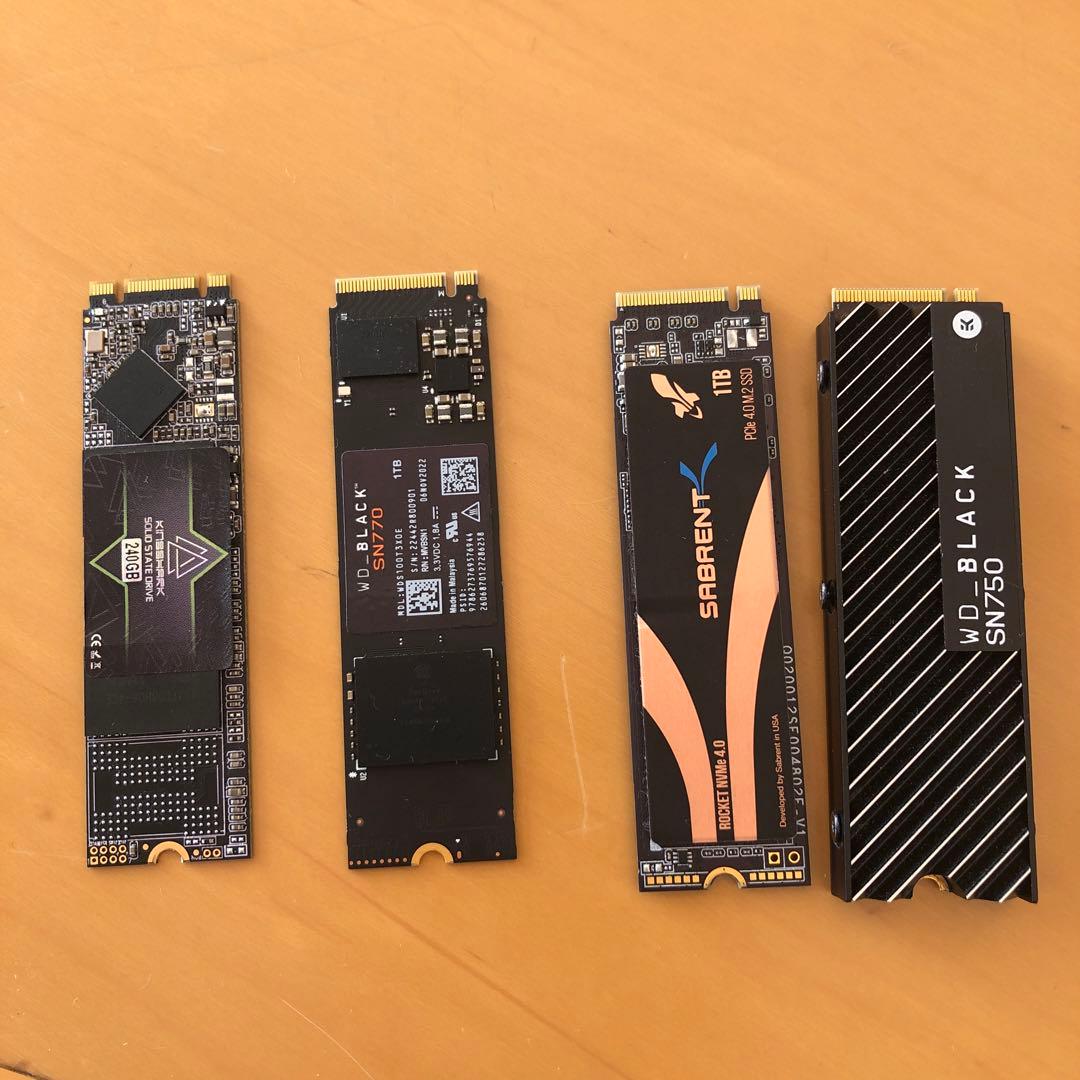 N*A様 ジャンク　M.2 SSD 1TBx2 500GB 240GB 動作未確