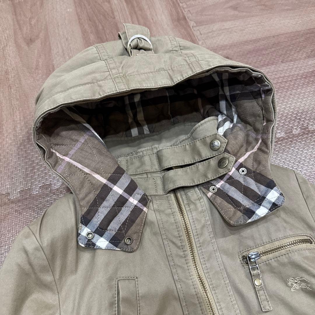 バーバリーブルーレーベル　ミリタリージャケット モッズコート 短丈　N2B 38