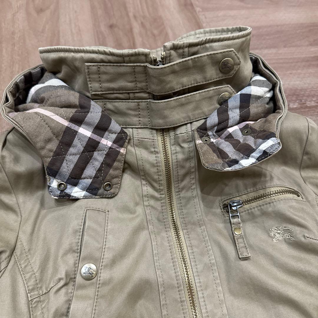 バーバリーブルーレーベル　ミリタリージャケット モッズコート 短丈　N2B 38