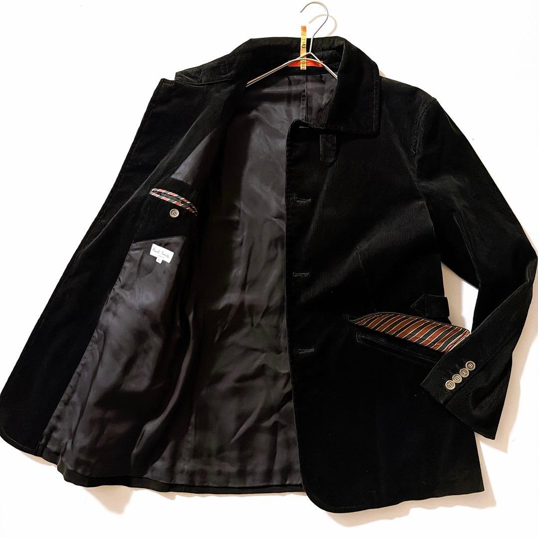 ポールスミス コーデュロイジャケット チンスト マルチストライプポケット L 黒