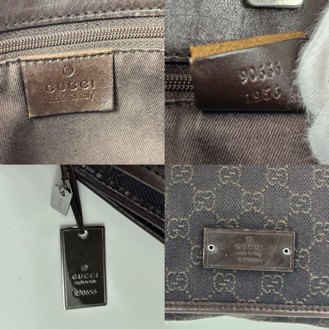 グッチ メッセンジャーバッグ GGキャンバス レザー A4収納 ブラウン