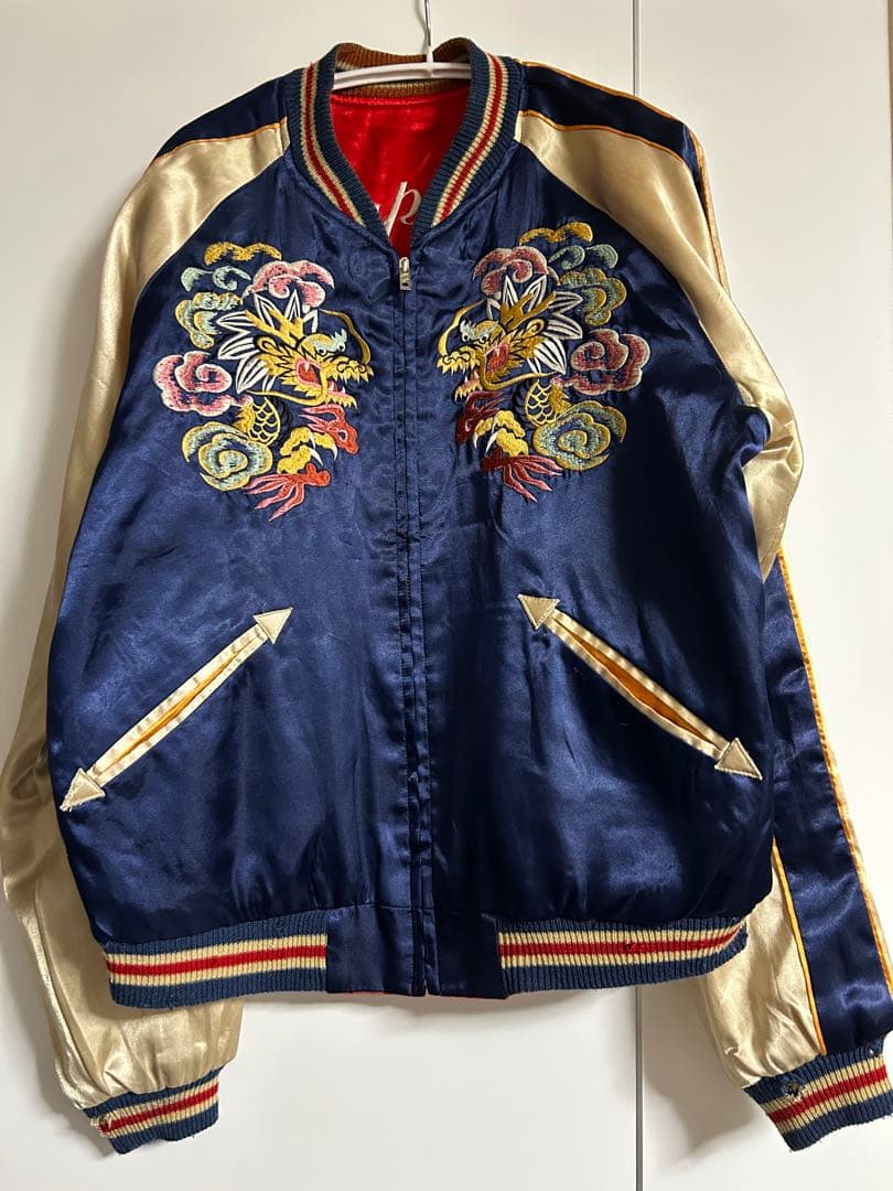 【大国町】 テーラー東洋　Mサイズ　龍刺繍　リバーシブル　スカジャン