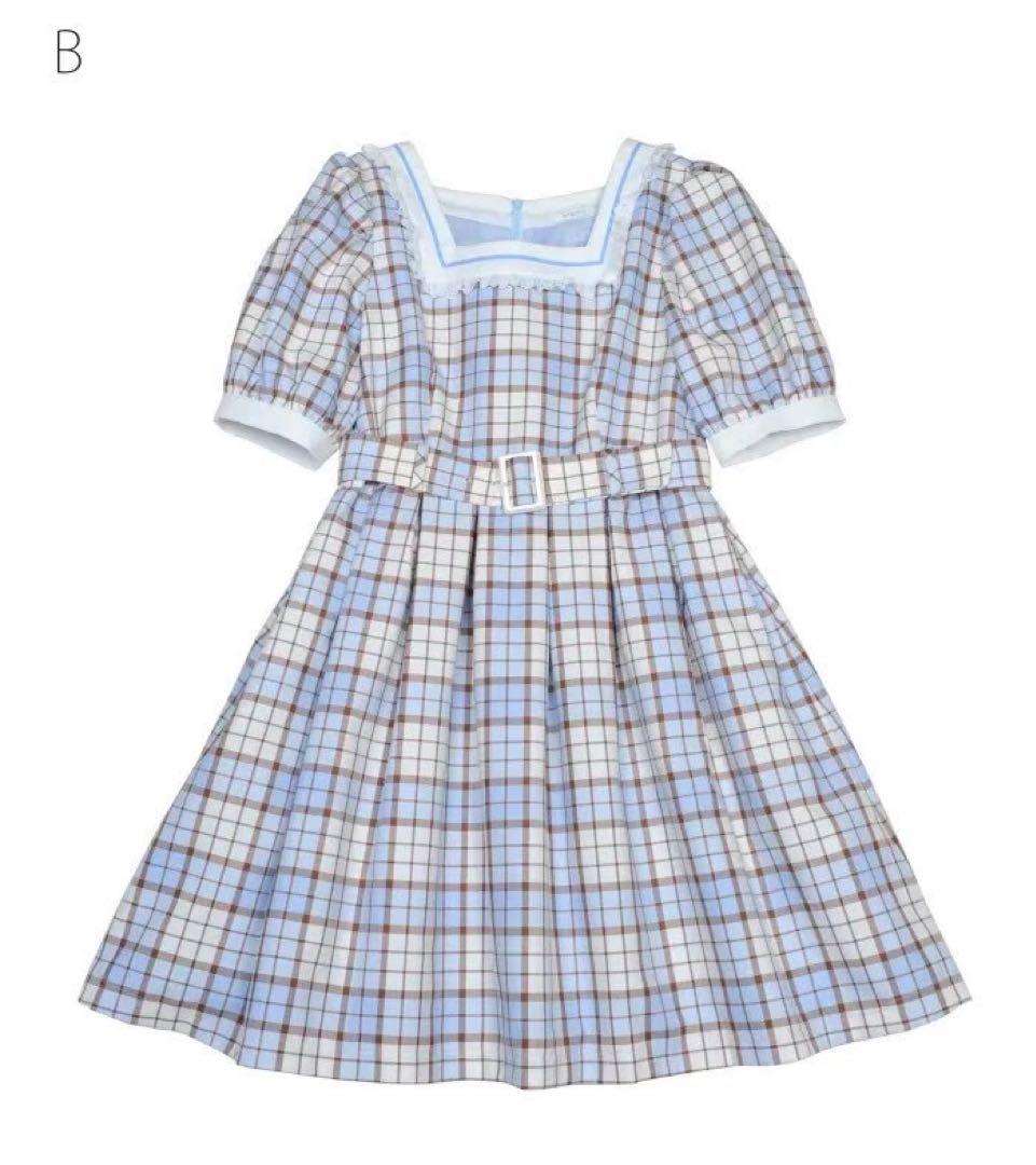 【完全最終値下】 GIRL POPS OP ワンピース サックス チェック 水色