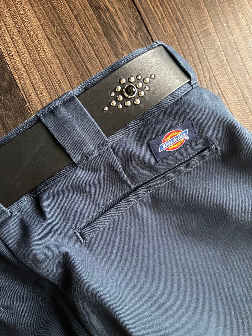 オーダー品　ディッキーズ874専用スタッズベルト　牛ヌメ　シルバー