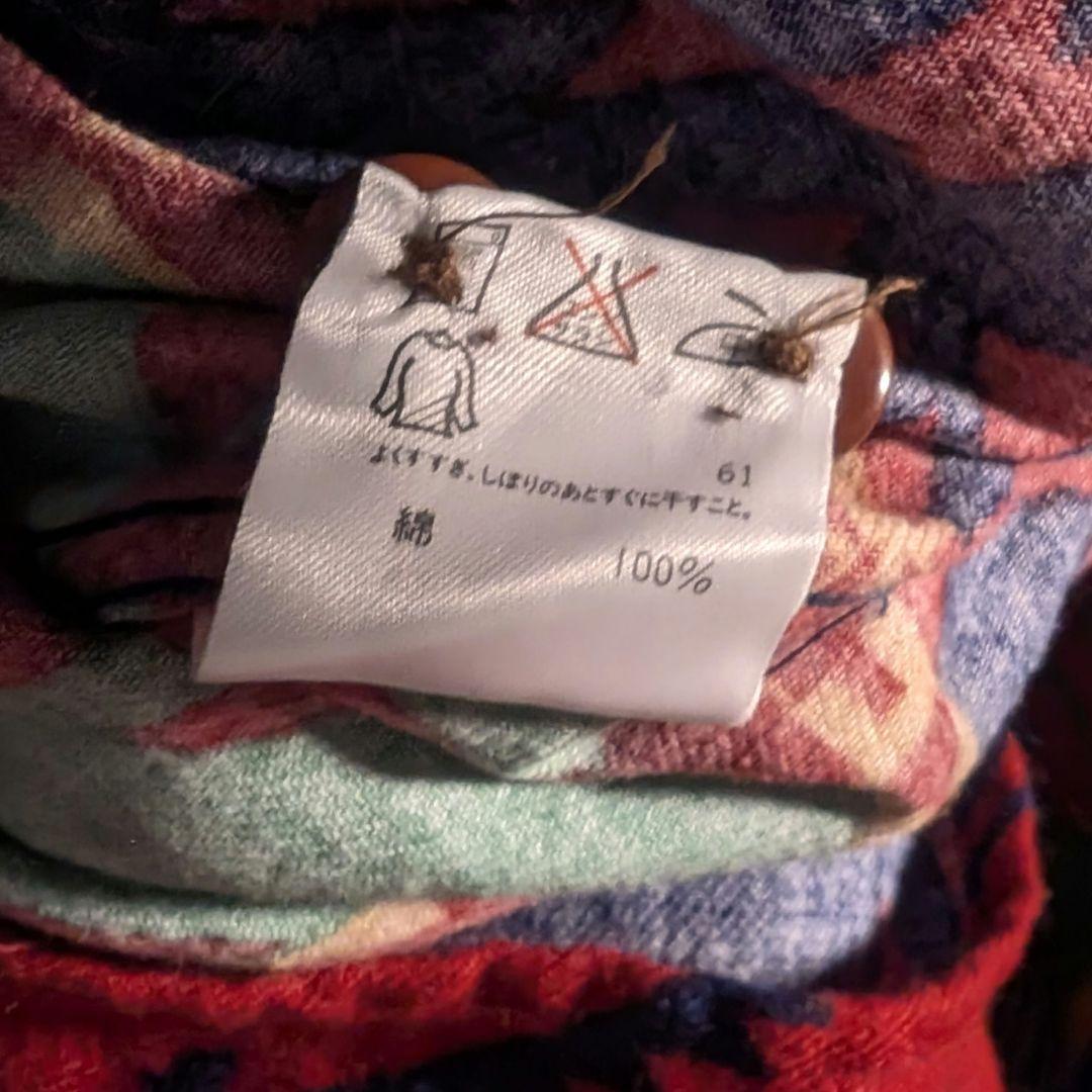 90s　ラルフローレン　ポロカントリー　ネイティブ柄　長袖　アロハシャツ　XL