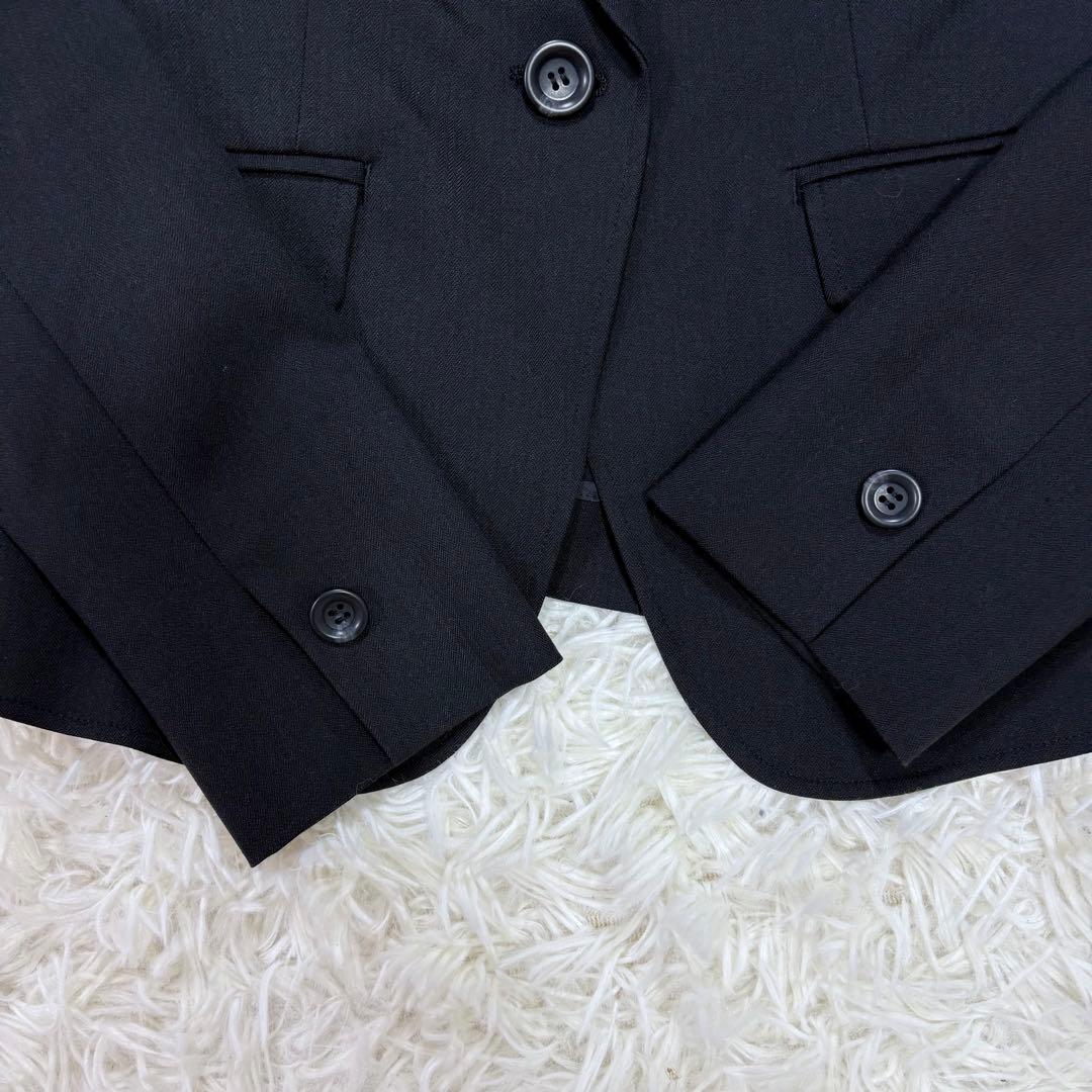 美品 23区 レディース 背抜き ブラック スーツセットアップ ストレッチ M