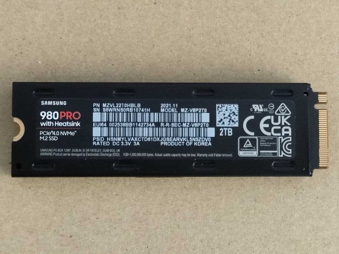 ソ*ラ様 SAMSUNG 980PRO M.2 2280 PCIe4.0 NVM