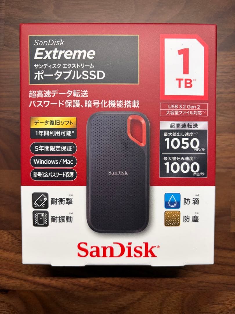 （新品未開封）ポータブルSSD サンディスク　SDSSDE61-1T00-J25