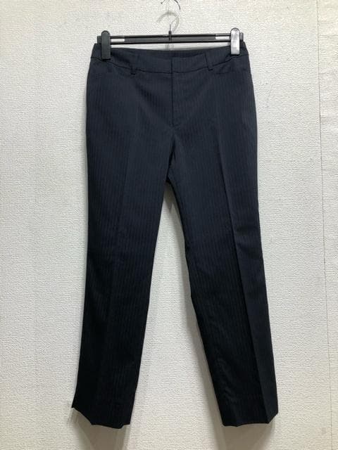 新品☆13号L紺系ストライプ♪うす手9分丈パンツスーツ♪お仕事・通勤☆b408