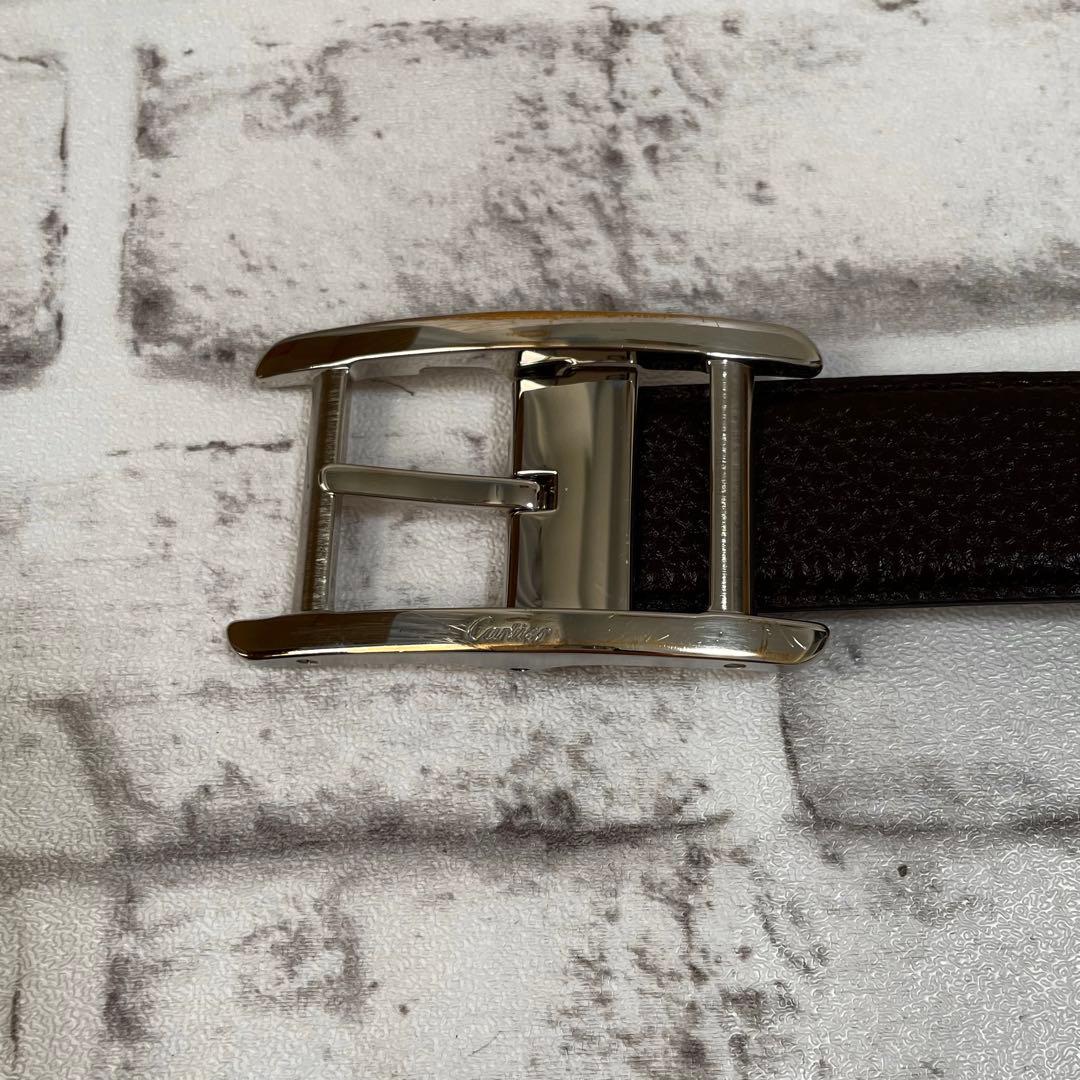 極美品✨カルティエ　ベルト　タンクドゥ　アルディロン　スクエア　シルバー金具