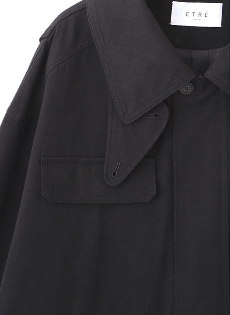 エトレ ETRE TOKYO 新品タグ付 ハイカウントミリタリーコート ブラック