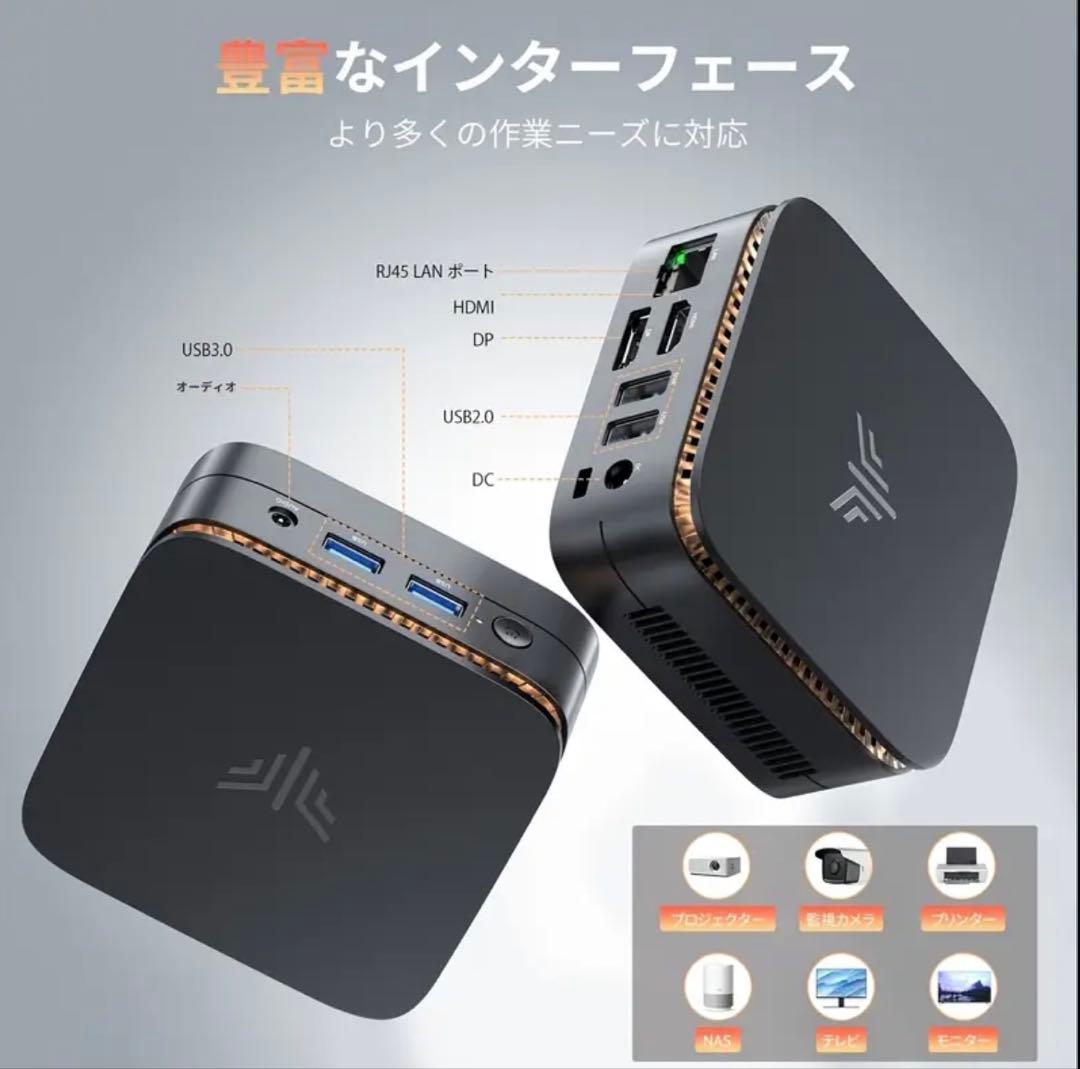 NiPoGi ミニPC N97 8GB 256GB ブラック E1 4C4T