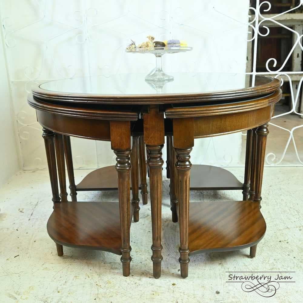 雅*様 【早い者勝ち】L3705-264 英国アンティーク 丸テーブル ネストテ