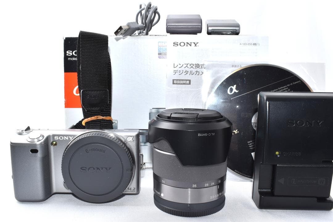 【元箱付き】SONY NEX-5 ミラーレスカメラ シルバー E 18-55mm