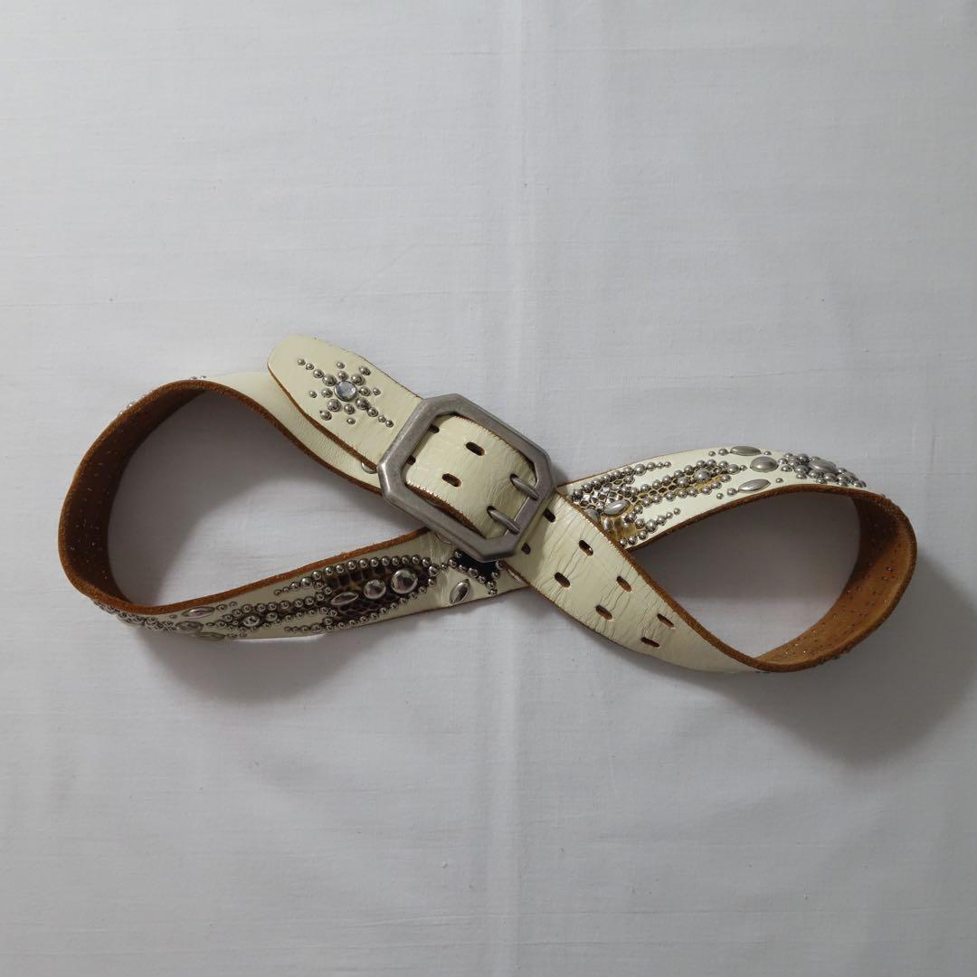 00s PPFM Python Leather Studded Belt 二連