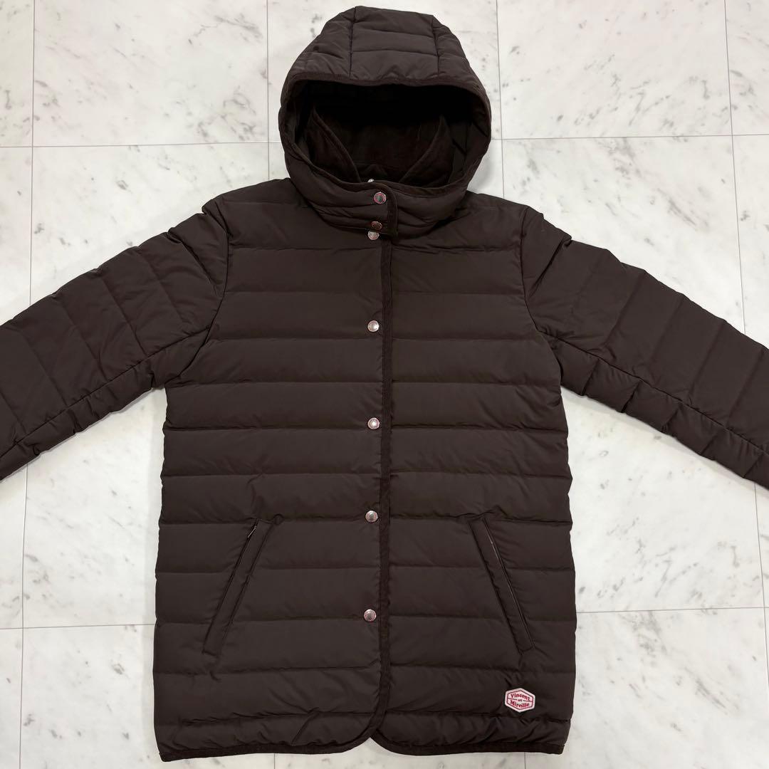 美品✨バンソンエミレイユ　ステッチレス ダウンジャケット　ブラウン　フード付き