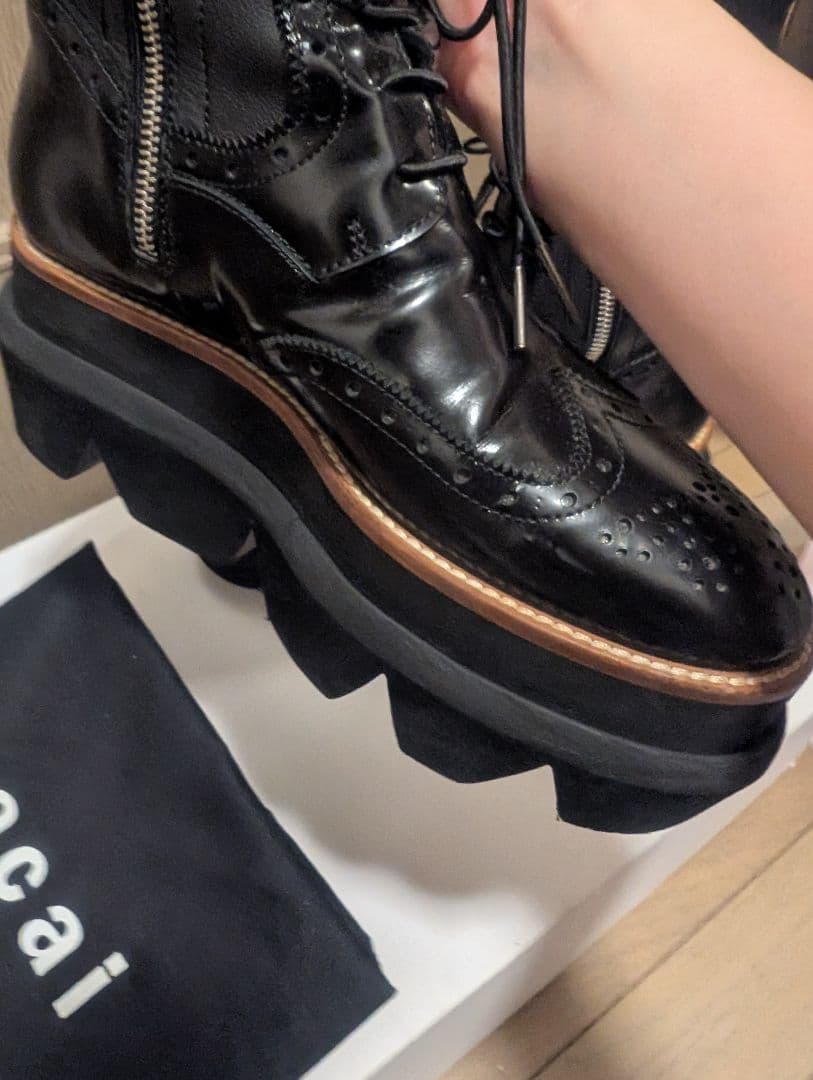 値下不可sacai wingtip engineer sock boots 37