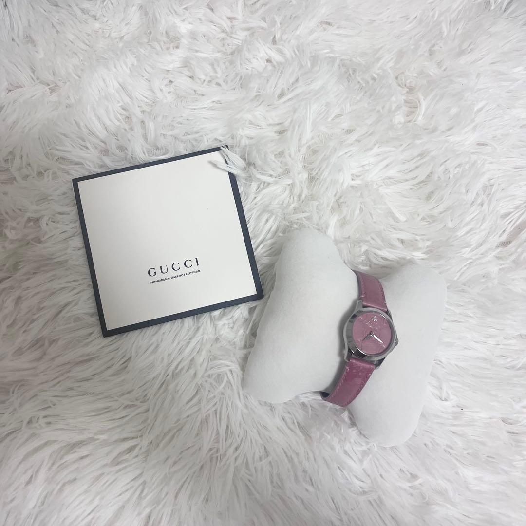 GUCCI ピンク レザー 時計