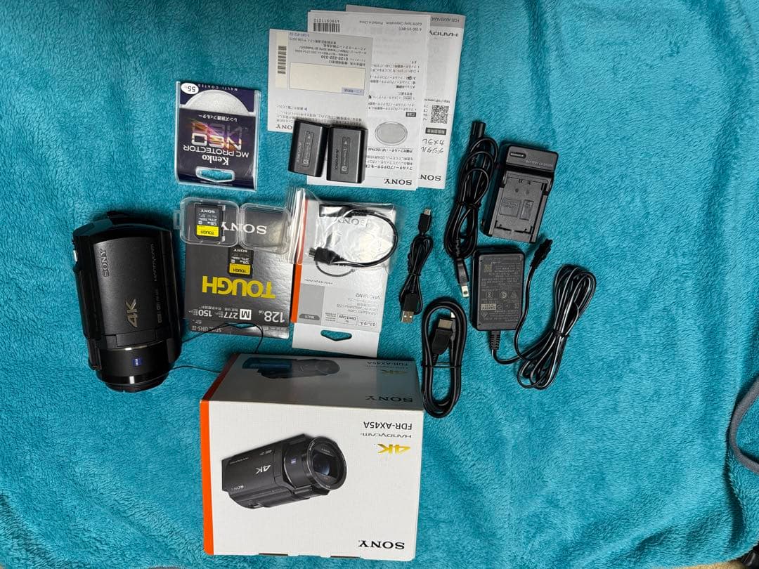 ブラックSONY FDR-AX45AビデオカメラSDカードTOUGH 128G他