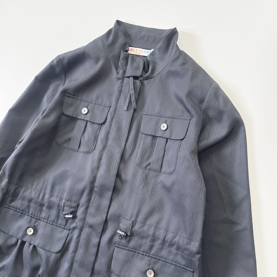 ◇358 美品 レオナール【40】モッズコート アウター ブラック