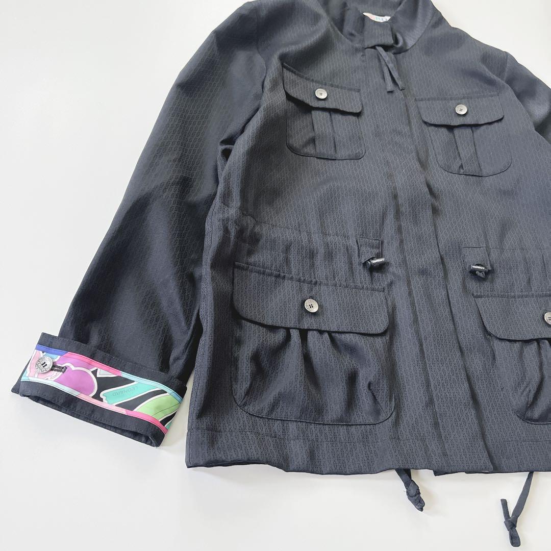 ◇358 美品 レオナール【40】モッズコート アウター ブラック