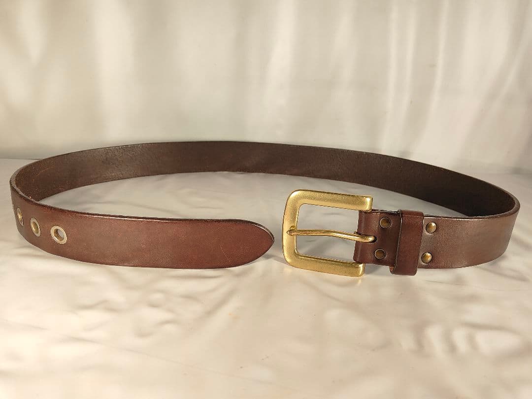 【美品】J&M DAVIDSON イタリア製 高級ドレスベルト 厚本革/正規品