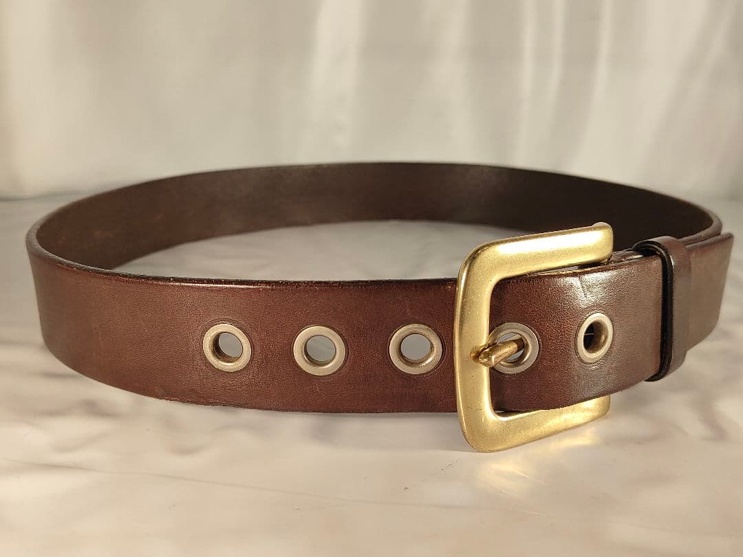 【美品】J&M DAVIDSON イタリア製 高級ドレスベルト 厚本革/正規品