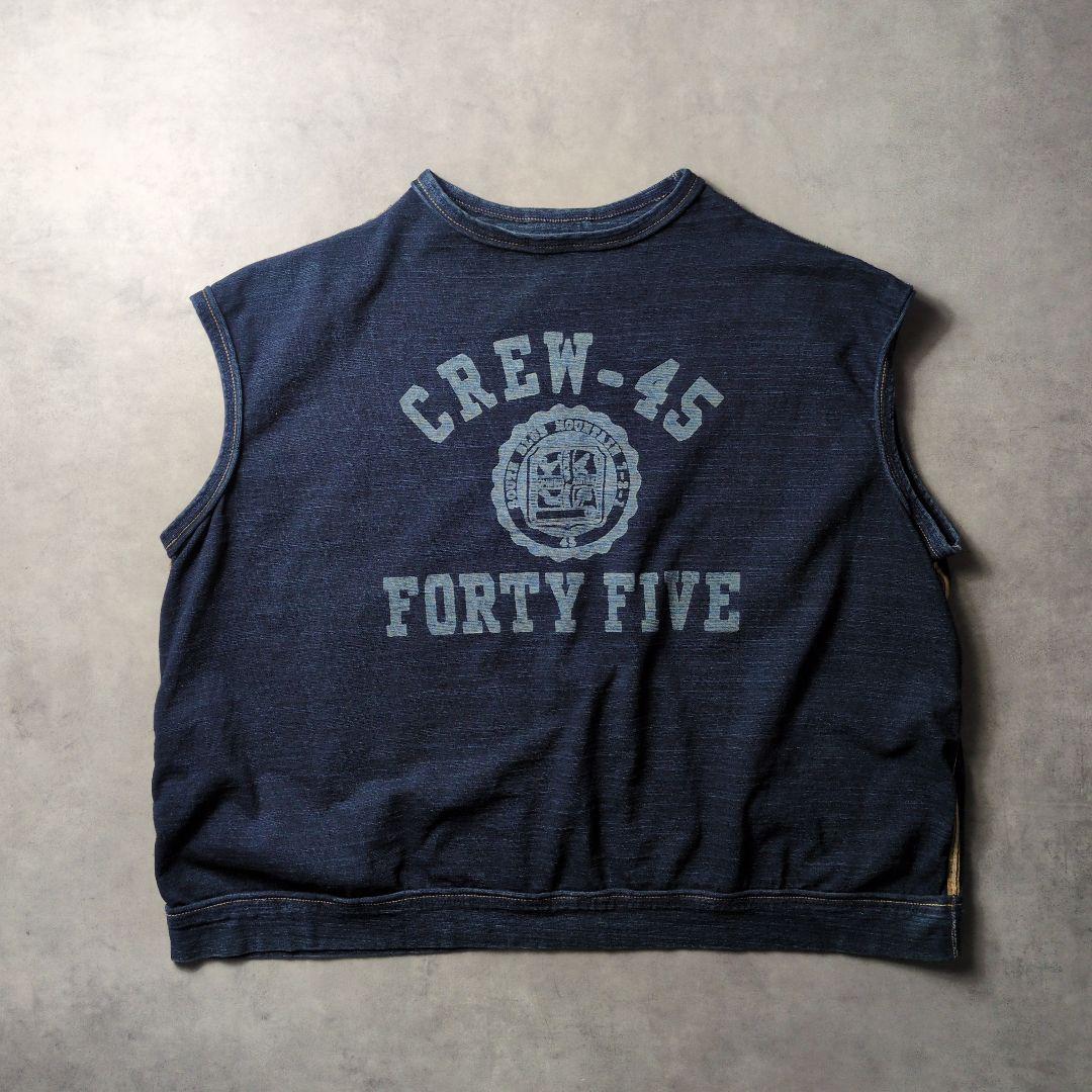 45R でこぼこ天竺の908馬ショートМシャツ インディゴ