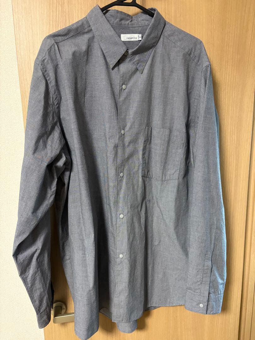 nanamica グレー チェック柄 シャツ XL