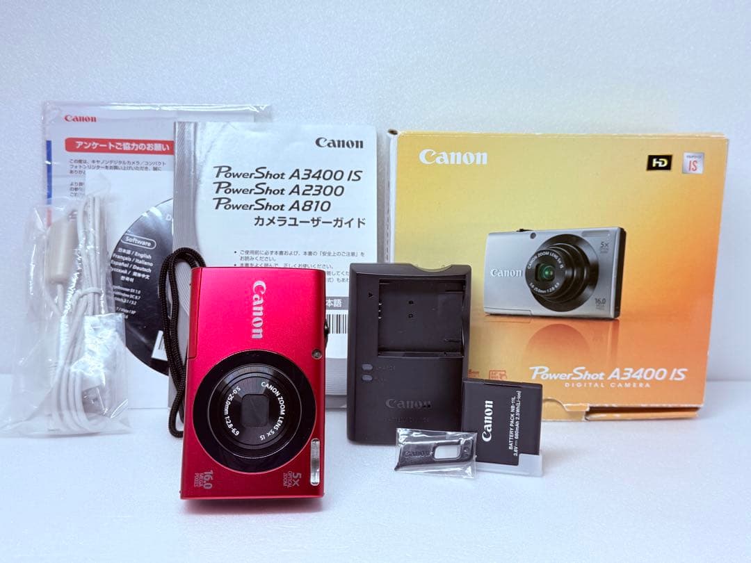 Canon PowerShot A3400 IS レッド 動作＆タッチ良好