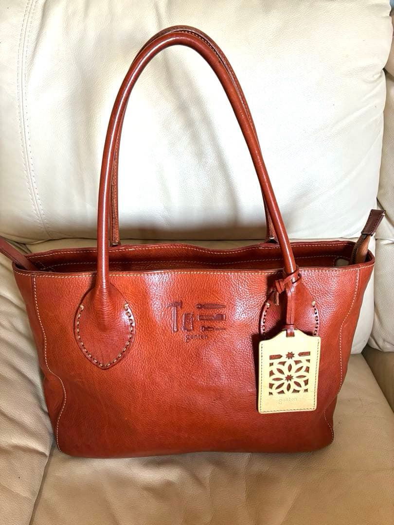 ゲンテン　genten　本革トートバッグ　パスケース付き