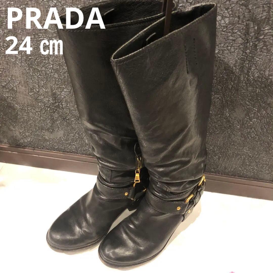 PRADA ブーツ レディース　エンジニア　37