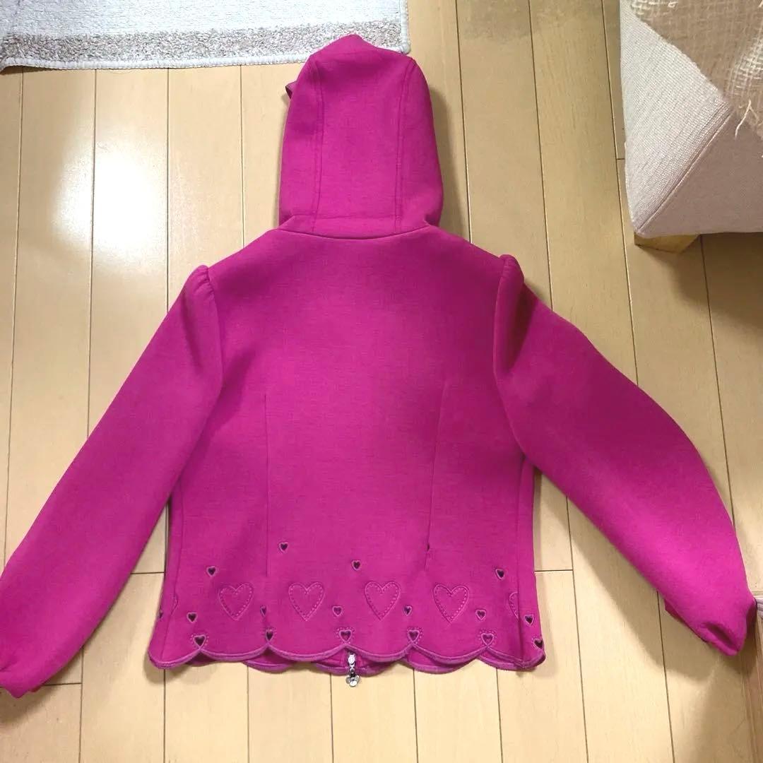 M'S GRACY フード付きピンクジャケット ハート刺繍