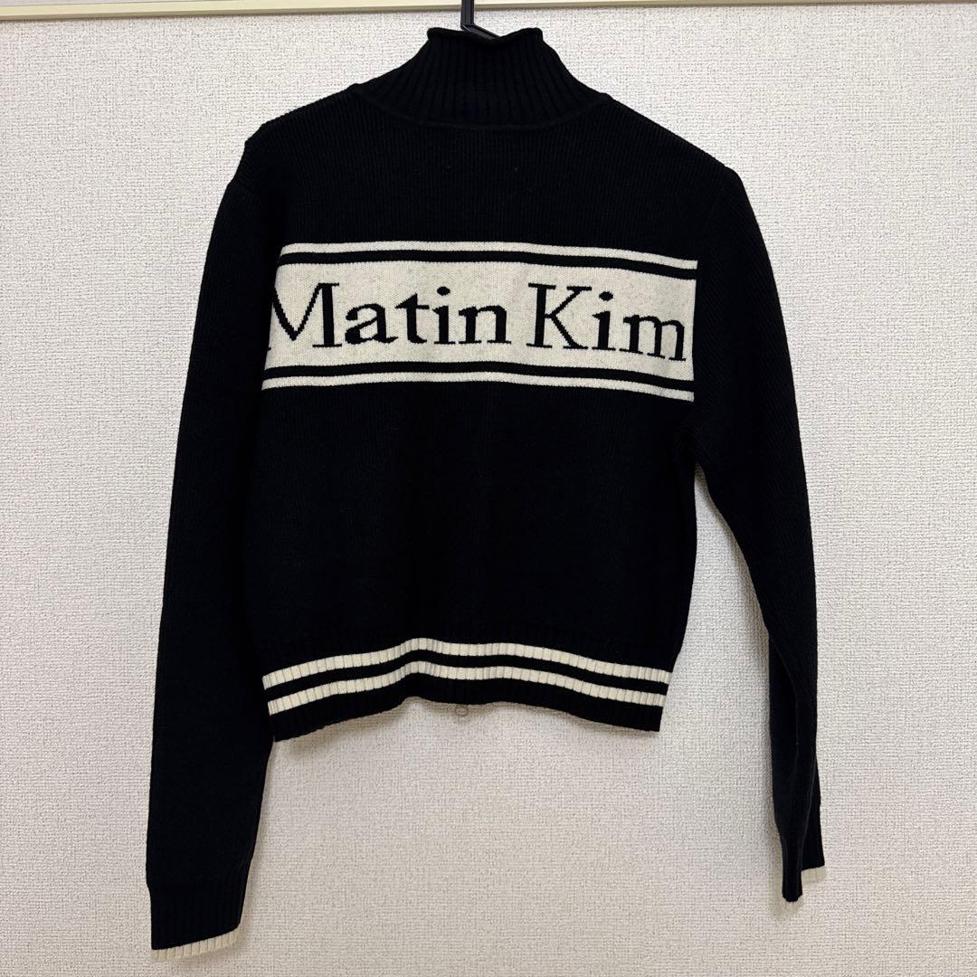 Matin Kim ジップアップセーター ブラック