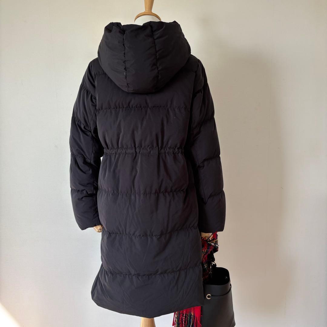 【美品】 IENAイエナ ダウンショールフードコート　ブラック　38 黒