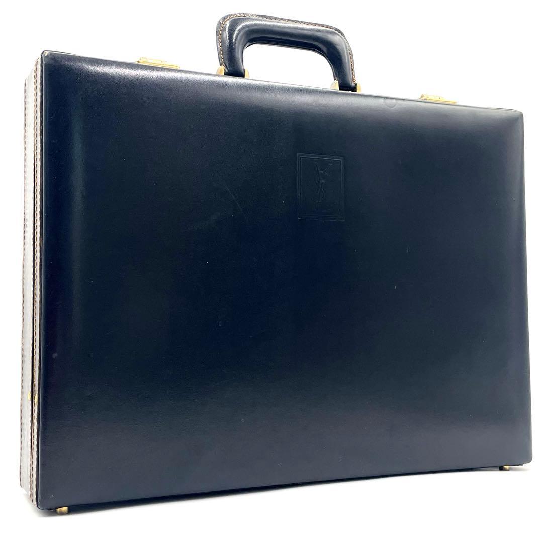 【入手困難】イヴ サン ローラン YSL レザー アタッシュケース ブラックA4