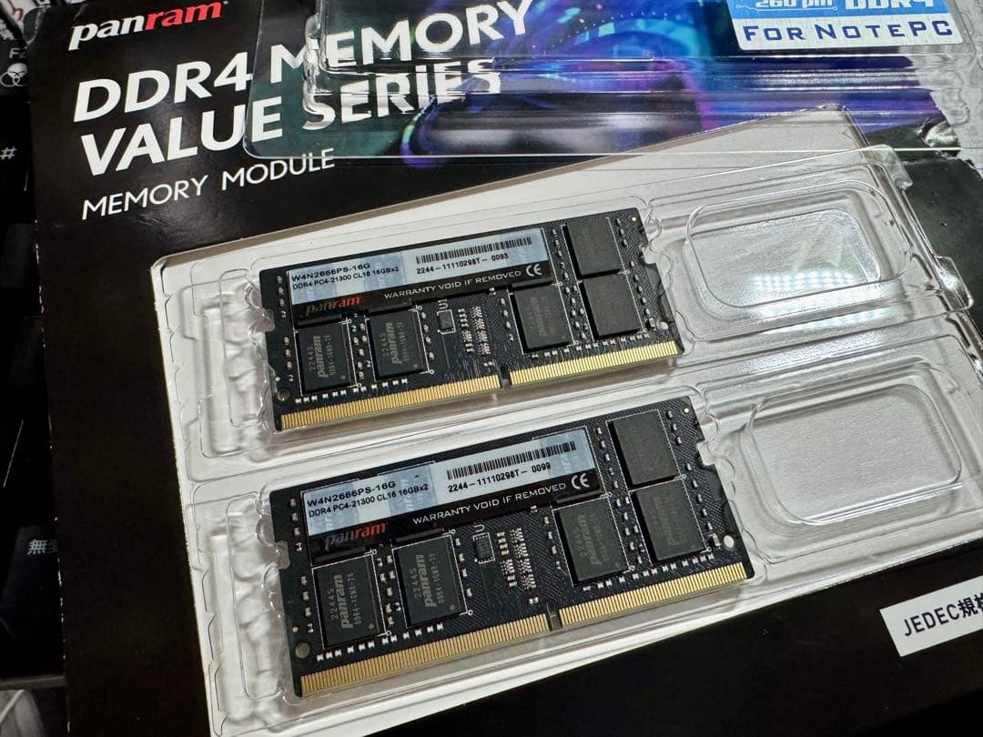 CFD panram 16GBx2枚 DDR4-2666 SO-DIMM メモリ