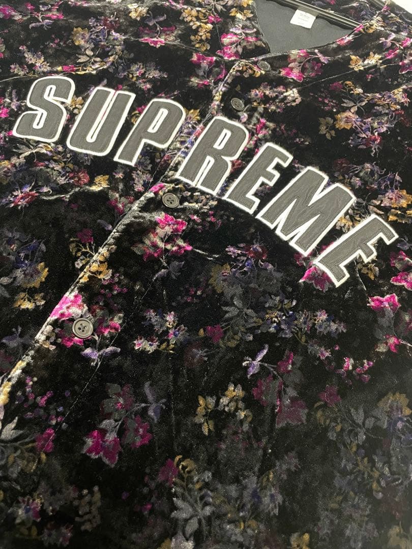 Floral Velour Baseball Jersey short セット