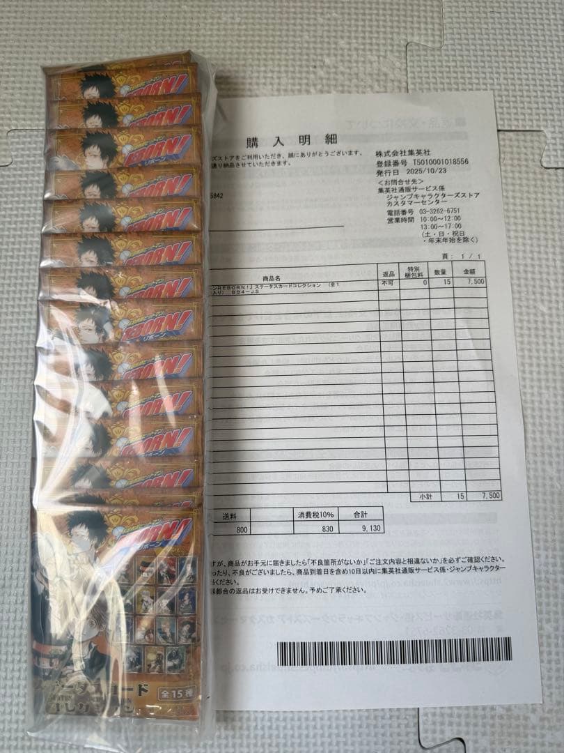 『家庭教師ヒットマンREBORN!』ステータスカードコレクション（全15種）