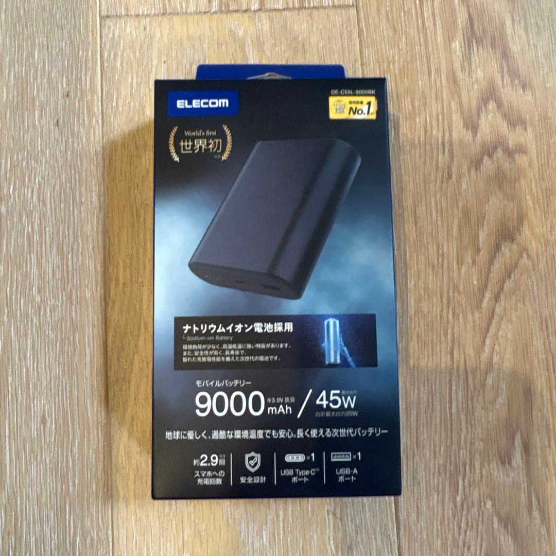 ELECOM 9000mAh モバイルバッテリー 45W
