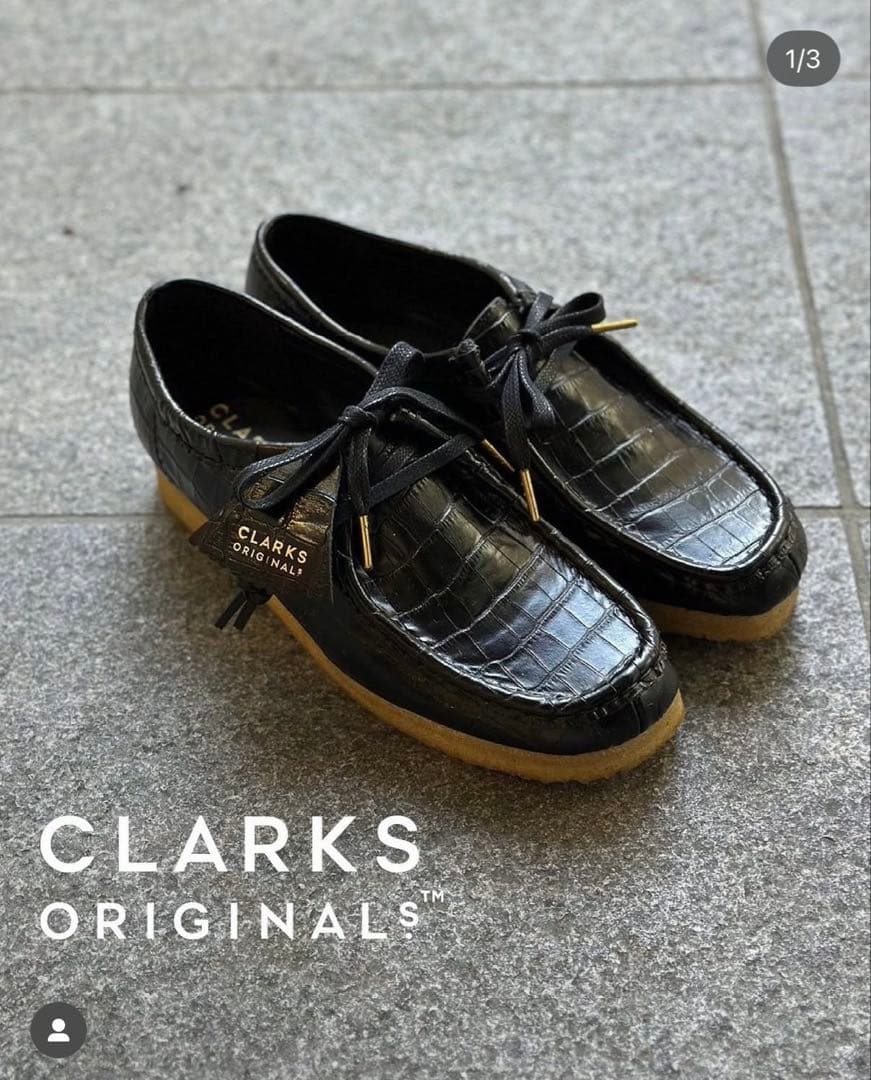 a＜Clarks＞ roku WALLABEE BLACK CROC