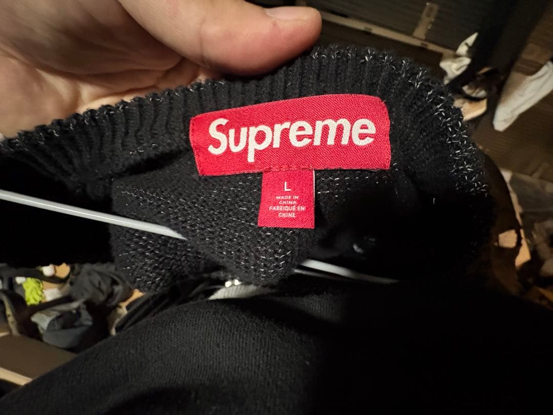 Supreme Reflective Sweater Black Lサイズ