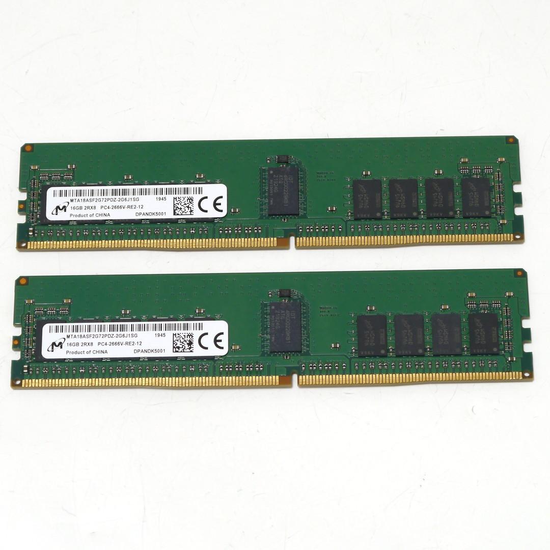16GBx4枚 64GB Micron DDR4 2666 ECC REG
