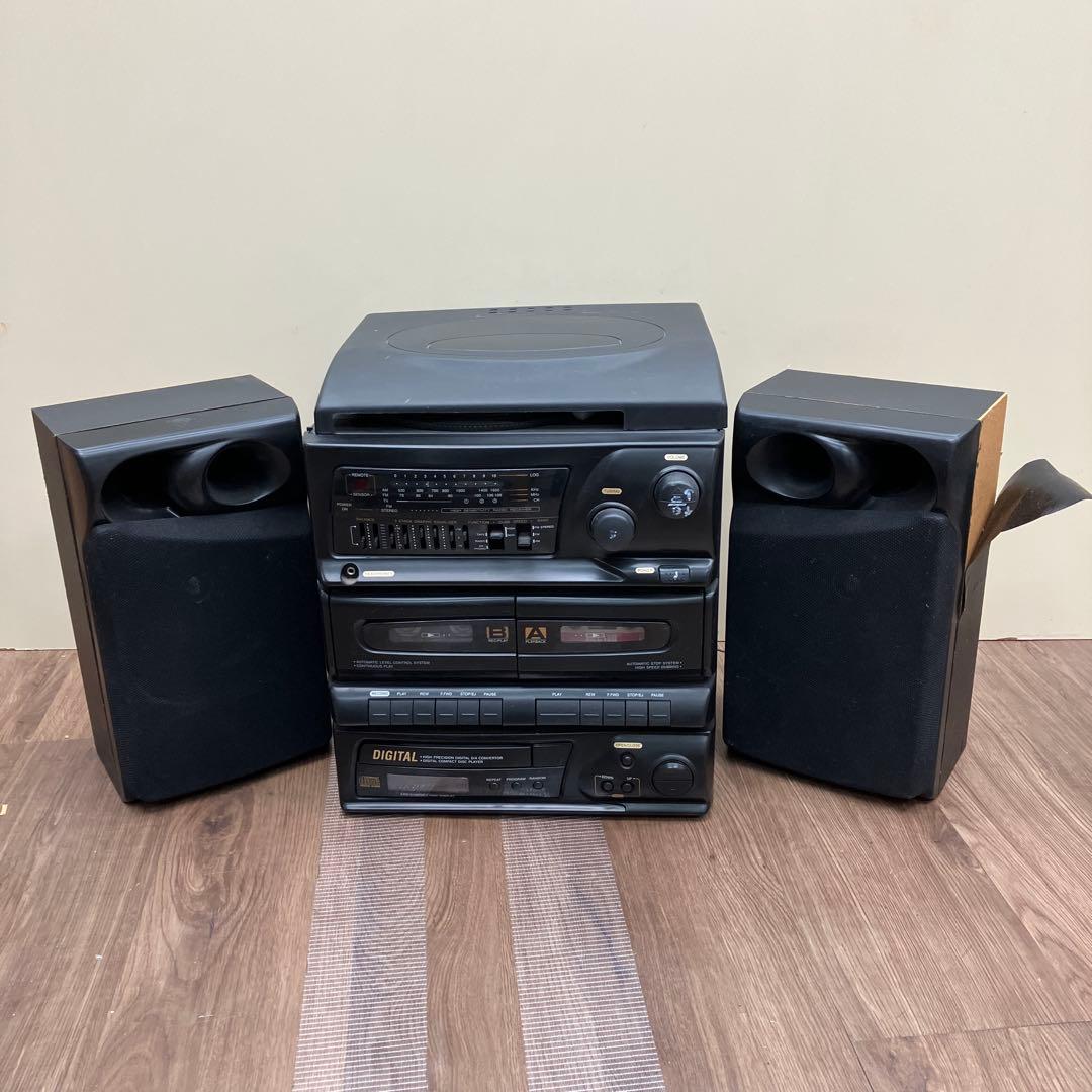 D-1 レトロ CD カセット ラジオ レコードプレーヤー一体型コンポ