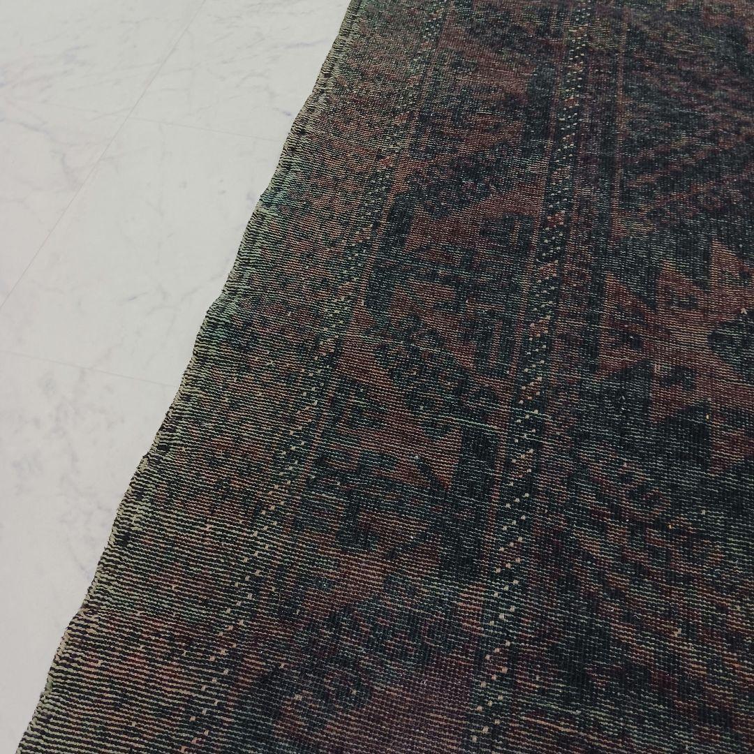 Y2477 トライバルラグ バルーチ 手織り ウール100% 絨毯