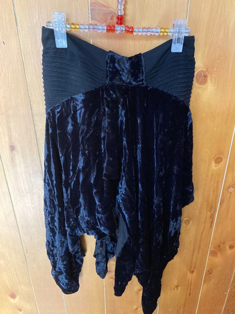 RICK OWENSブラックフレアベロアスカート