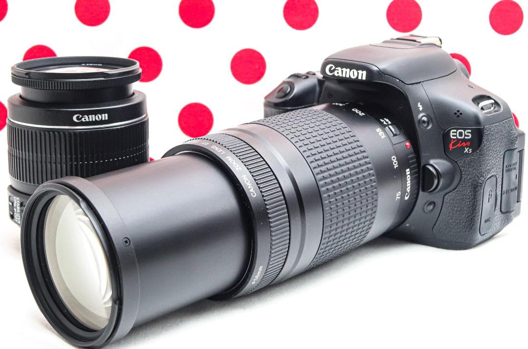 超望遠ダブルレンズ❤Canon kiss x5❤スマホ転送❤画面回転で自撮り可