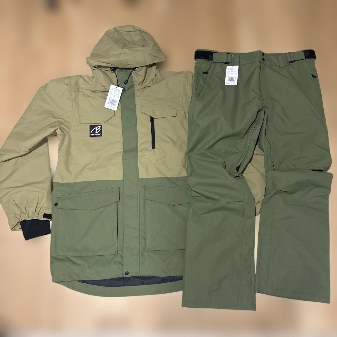 上下セット　スノーボードウェア XXL スキーウェア　スノボ　カーキ