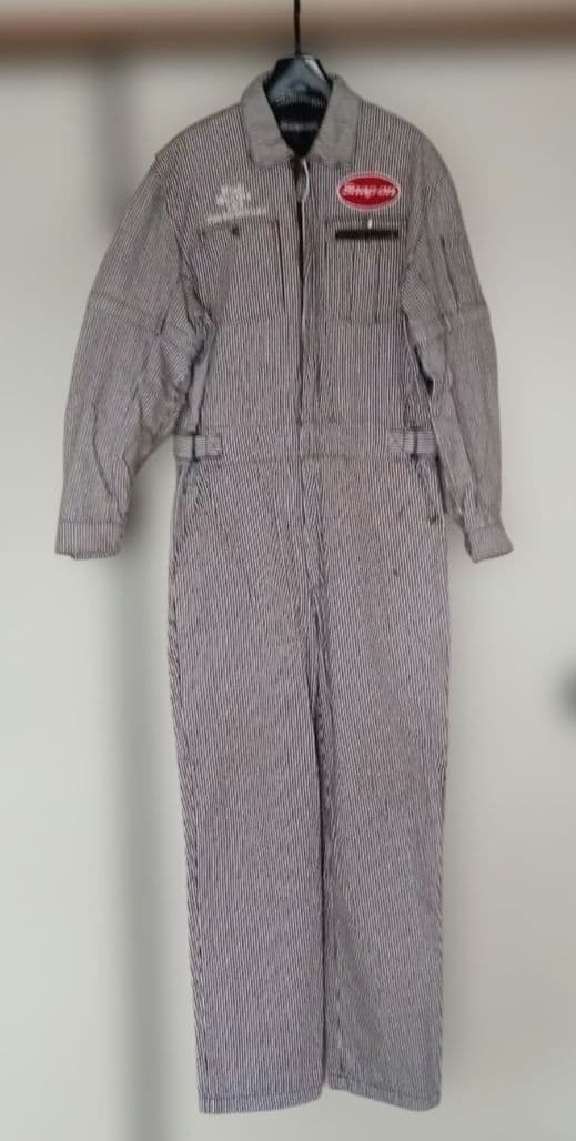 Snap-on 2WAYストライプ オーバーオール XL半袖長袖