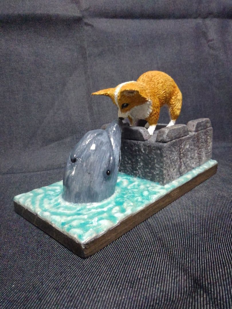 木彫りのコーギー（制作中）